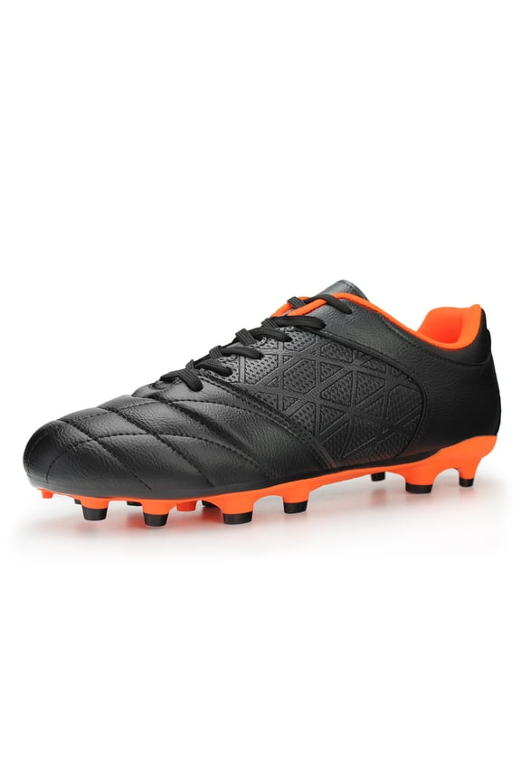 Men's Outdoor Professional Firm Ground Soccer Shoes,Black orange,US 6