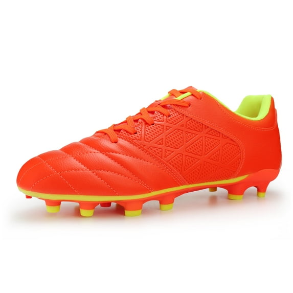 Hawkwell Men's Outdoor Professional Firm Ground Soccer Shoes,Orange lime,US 8