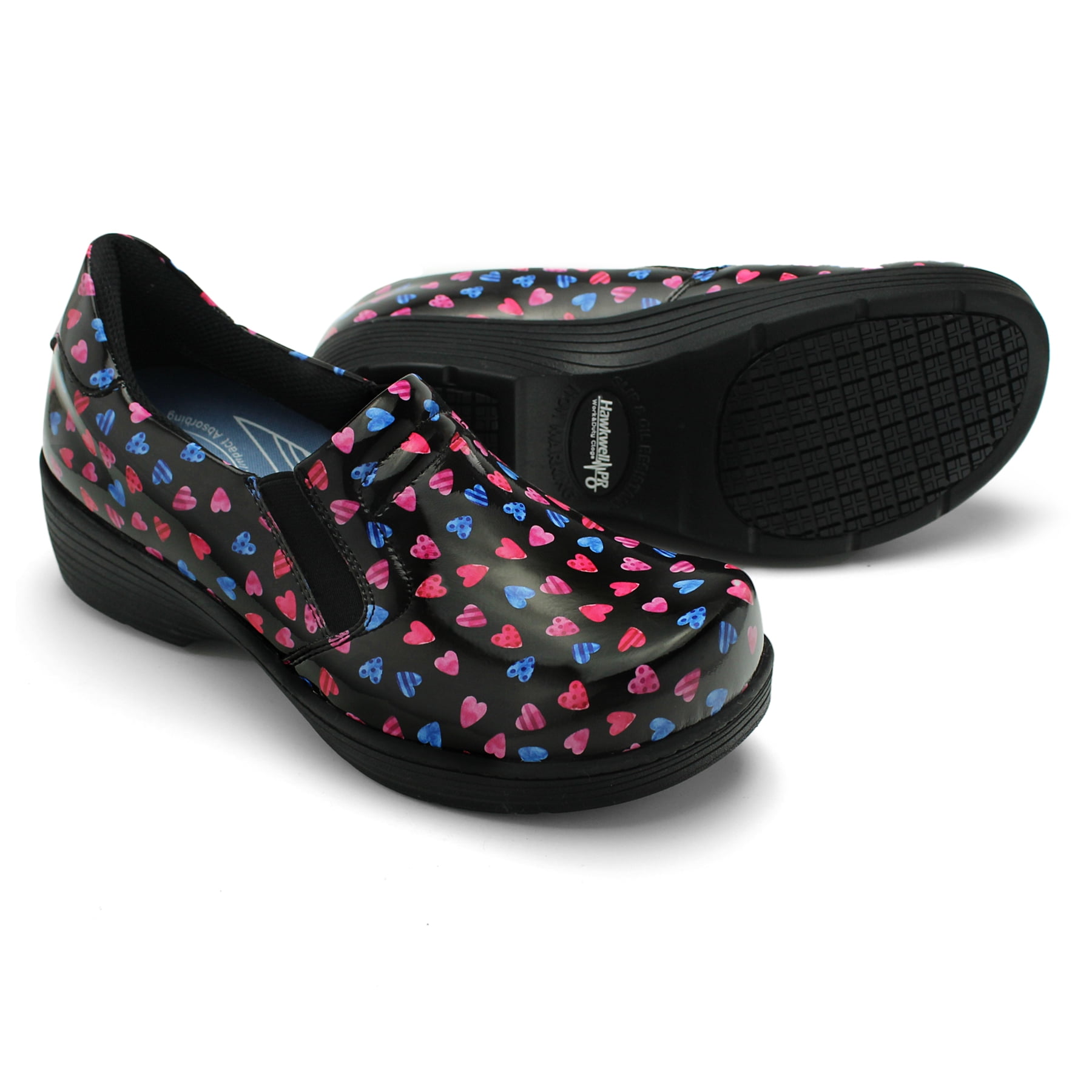 Hawkwell Pro Leather Nurse Clogs for Women Lightweight Slip