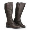 thumbnail image 1 of Hawkwell Women's Wide Calf Double Zipper Knee High Riding Boots,US 8.5 Brown, 1 of 7