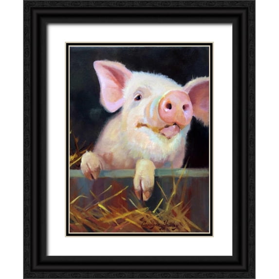 Hawley, Carolyne 15x18 Black Ornate Wood Framed with Double Matting Museum Art Print Titled - Farm Club II