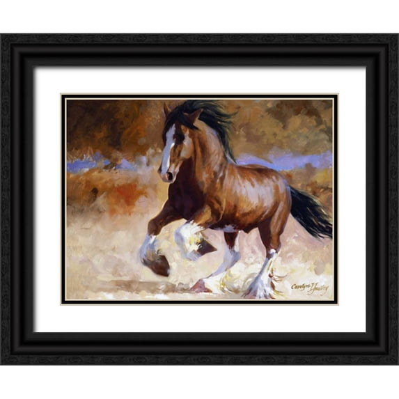 Hawley, Carolyne 24x19 Black Ornate Wood Framed with Double Matting Museum Art Print Titled - Rumis Run