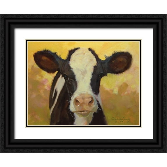 Hawley, Carolyne 32x25 Black Ornate Wood Framed with Double Matting Museum Art Print Titled - Farm Pals III