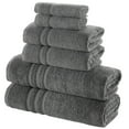 thumbnail image 1 of Hawmam Linen 6-Piece Bathroom Set - 2 Bath Towels, 2 Hand Towels, 2 Washcloths - 100% Turkish Cotton, Gray - Soft, Plush, Quickdry, High Absorbent - Bathroom Accessories & Dorm Room Essentials, 1 of 6
