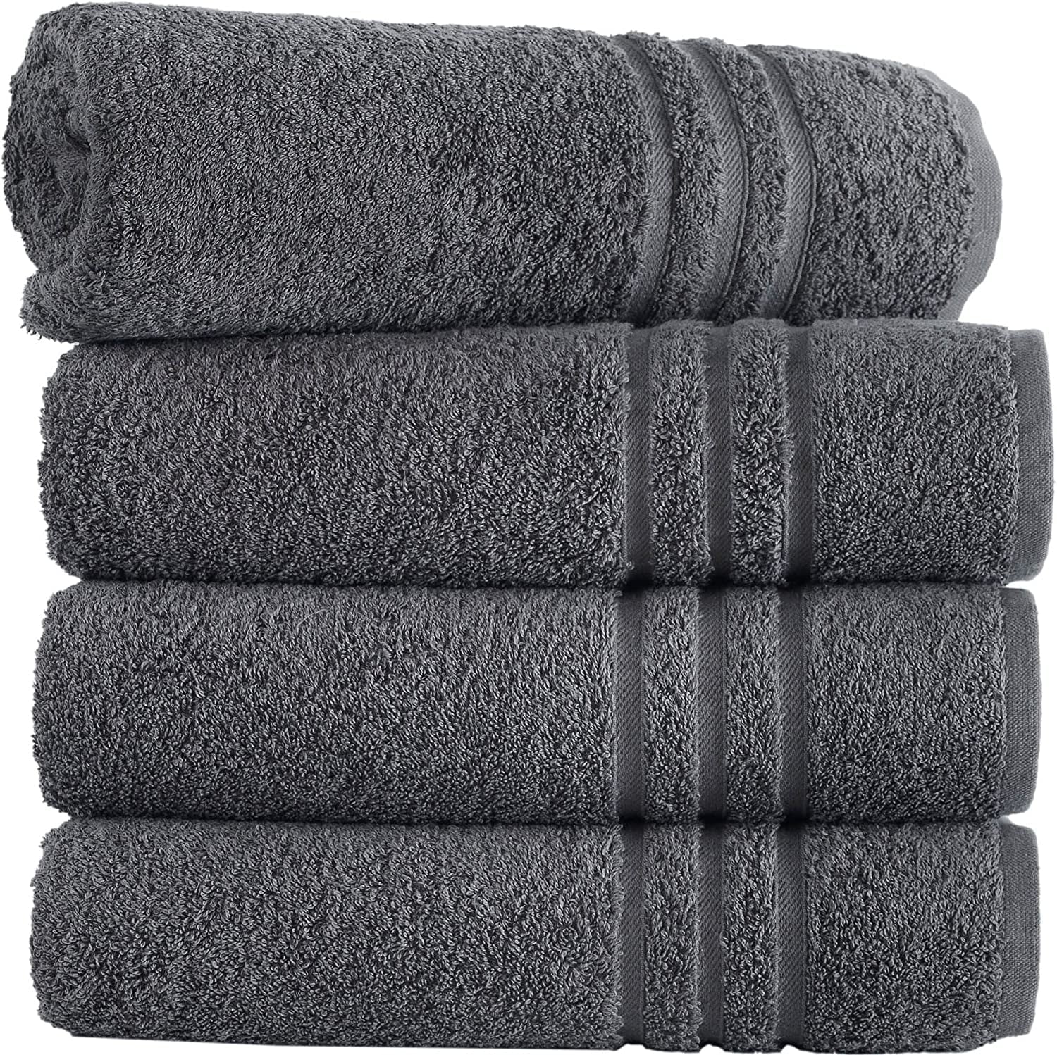 Organic Turkish Cotton Gray Bath Towels Set of 4
