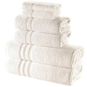 Hawmam Linen 6 Pack Bath Towels Set - Large, Soft, Absorbent, Quickdry, Low Lint Premium 100% Turkish Cotton Towels for Bathroom Sea Salt Cream Bathroom Set, 2 Washcloths, 2 Hand Towels, 2 Bath Towels