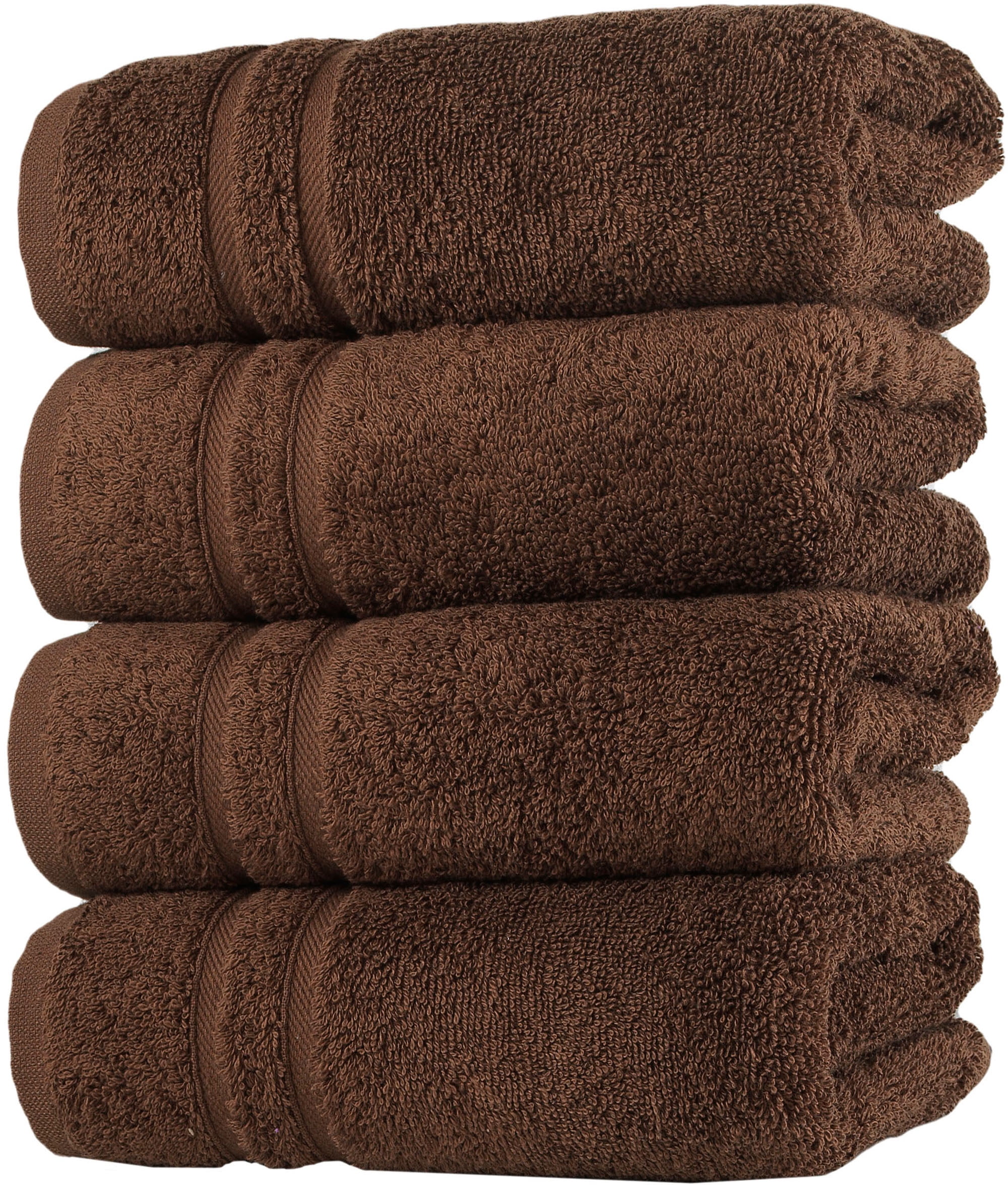 Hawmam Linen Hand Towels 4-Pack - Premium Soft 16x29 Brown Bathroom Set ...