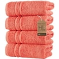 thumbnail image 1 of Hawmam Linen Coral Orange Hand Towels 4-Pack - Luxury 100% Turkish Cotton, Super Absorbent, Quickdry, Low Lint, Plush, Soft & Fluffy - Premium Bathroom Towel Set, Turkish Towel for Spa, Airbnb, Hotel, 1 of 7