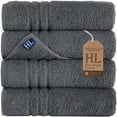 thumbnail image 1 of Hawmam Linen Grey Bath Towels 4-Pack - 100% Turkish Cotton, 27' x 54', Soft, Plush, Quickdry, High Absorbent, Low Lint - Towels for Bathroom, College Dorm Essentials, Spa, Gym, Airbnb - 4 Piece Set, 1 of 7