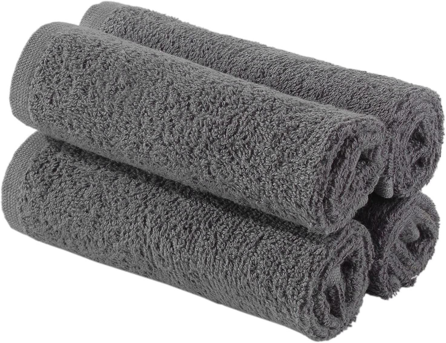 Hawmam Linen 4-Piece Grey Turkish Cotton Washcloth Set