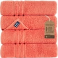 thumbnail image 1 of Hawmam Linen Orange Bath Towels 4-Pack, Set Of 4 Soft Plush Fluffy Quickdry Super Absorbent Thick 100% Turkish Cotton 27' x 54' Large Orange Towels for Bathroom, GYM, SPA, Airbnb, Hotel Quality, 1 of 7