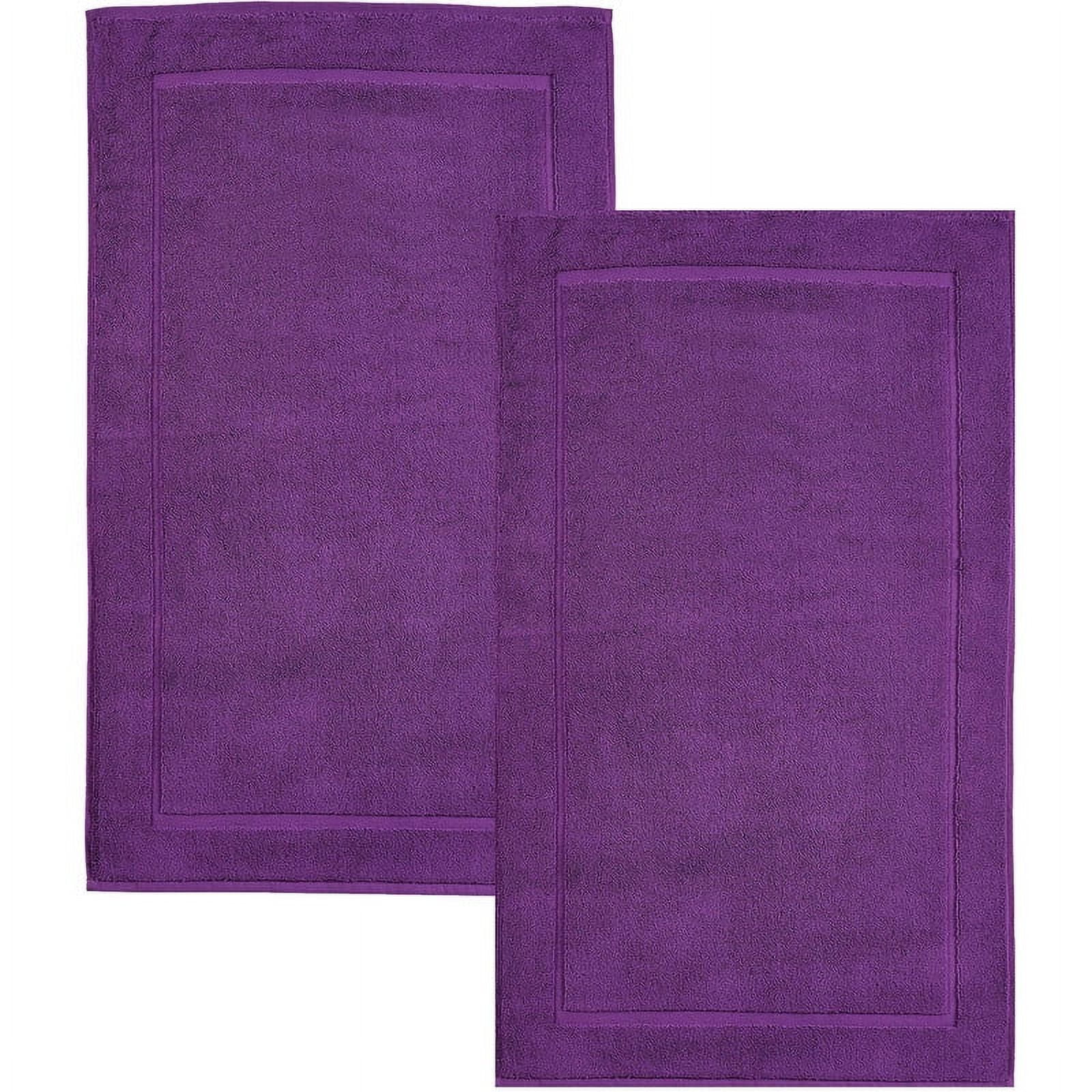 Hawmam Linen Purple Bath Mats, 21 x 34 inches, Pack of 2 100 Ring