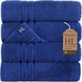 thumbnail image 1 of Hawmam Linen Royal Blue Bath Towels 4-Pack - Soft, Plush, Quickdry, Large 27' x 54' - Super Absorbent, 600 GSM, Low Lint, 100% Turkish Cotton - Luxury Blue Towels for Spa, Gym, Hotel, College Dorm, 1 of 7