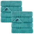 thumbnail image 1 of Hawmam Linen Teal Turquoise Bath Towel Set - 8 Pack, 27' x 54' Large Towel Set, 100% Turkish Cotton, Quick Dry Towels, Soft, Super Absorbent, Fluffy and Lightweight, 600 GSM, Hotel Quality, 1 of 7