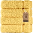 thumbnail image 1 of Hawmam Linen Yellow Face Washcloths, Set of 4, 13' x 13', Premium Luxury 100% Turkish Cotton, 600 GSM, Soft Hotel Quality Yellow Towels Bathroom Sets, Versatile For Kitchen, Hand, Cleaning, 1 of 6
