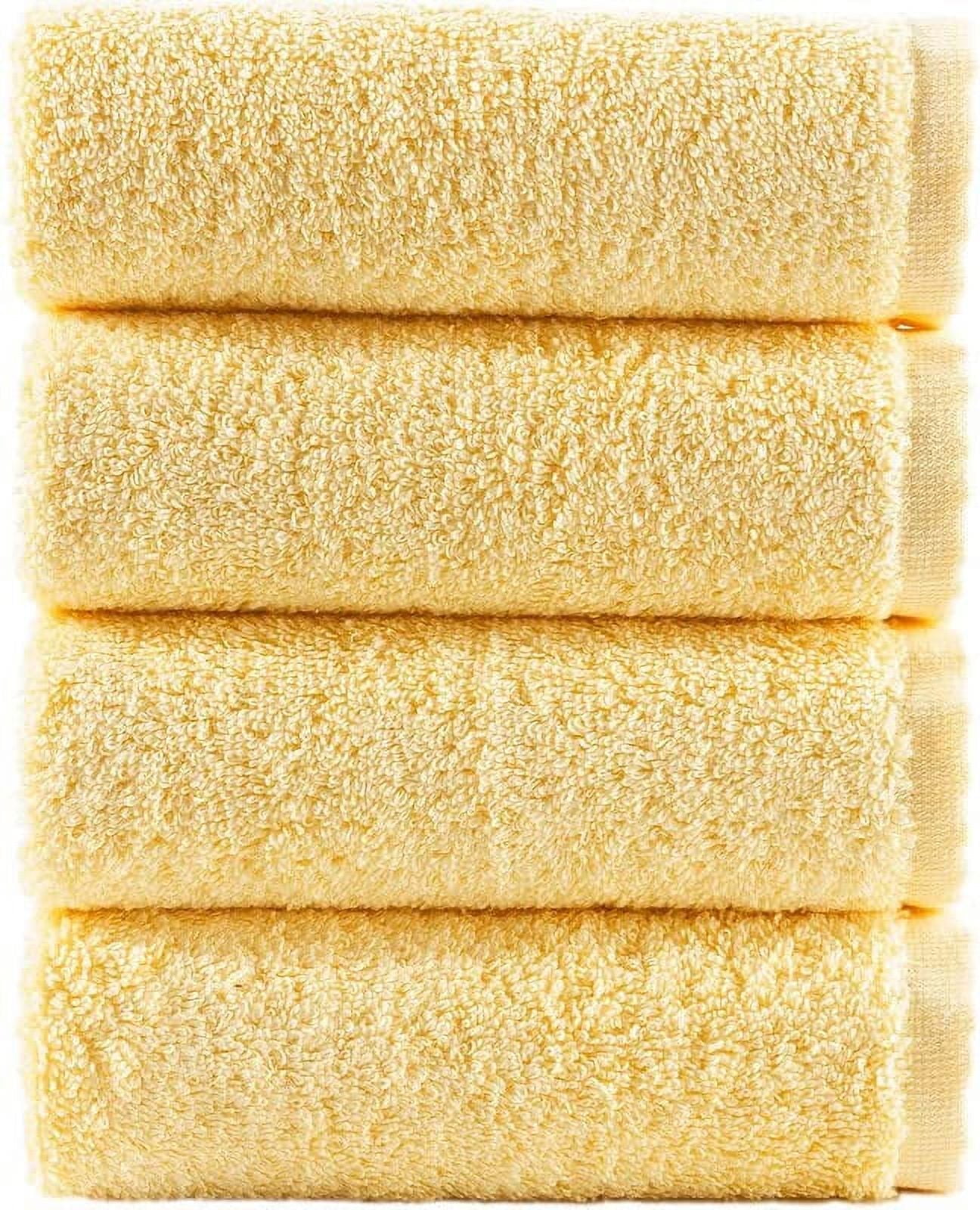 Hawmam Yellow Turkish Cotton 4-Piece Bath Towel Set
