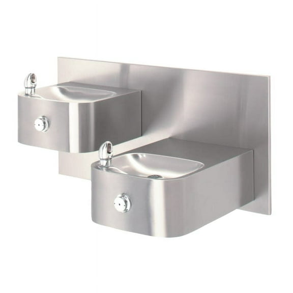 Haws 1119.14 Hi-Lo Barrier-Free, Wall Mounted, Dual 14 Gauge Stainless Steel Drinking