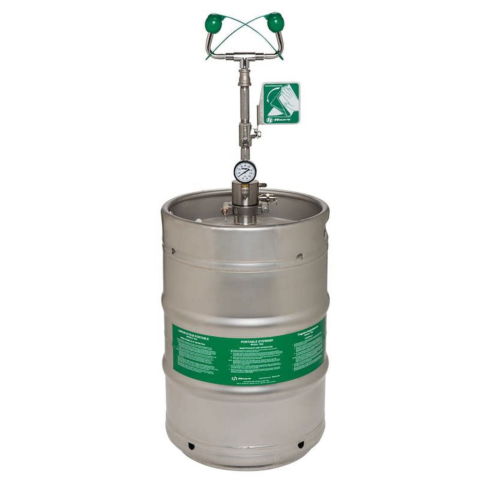 Haws 7603 15 Gallon Portable Pressurized Eye Wash - Stainless Steel