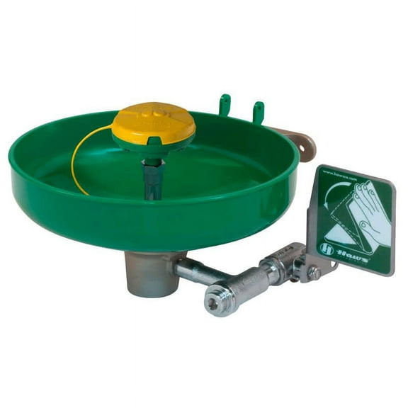 Haws Plumbed Eyewash, Wall Mount, Plumbed, 7 in H., 14 1/2 in W 7260B-7270B