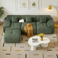 thumbnail image 1 of Hawsaiy 122" Modern L-Shaped Modular Sectional Sofa with Ottoman, 4-Seater Convertible Cloud Couch, Chenille Fabric, No Assembly Required, Green, 1 of 13