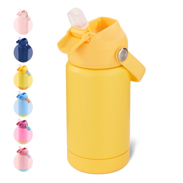 Hawsaiy 12oz Kids Insulated Water Bottle with Straw Lid, Leak-Proof Stainless Steel BPA-Free Thermos for School Boys and Girls