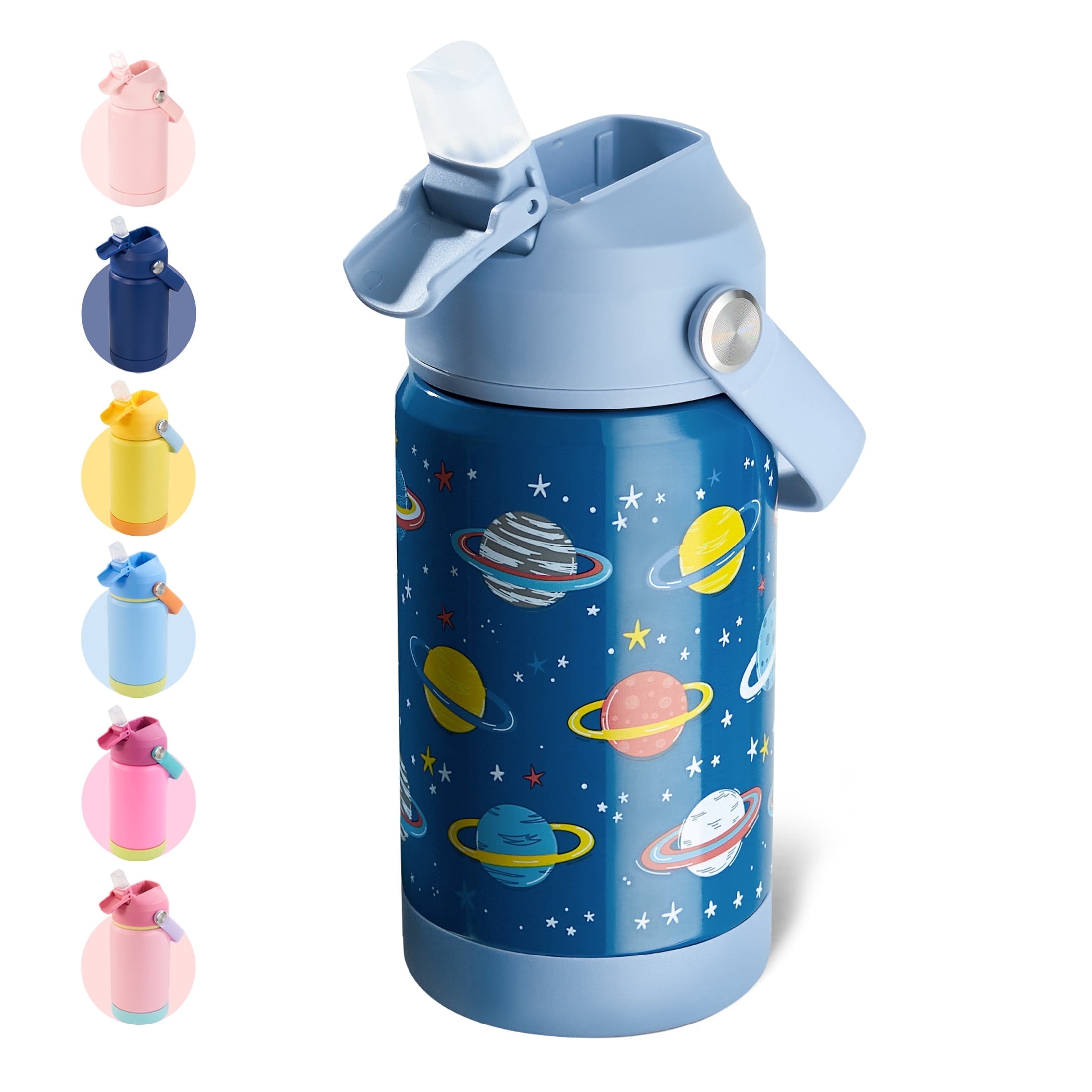 Hawsaiy 12oz Kids Insulated Water Bottle with Straw Lid, Leak-Proof Stainless Steel BPA-Free Thermos for School Boys and Girls