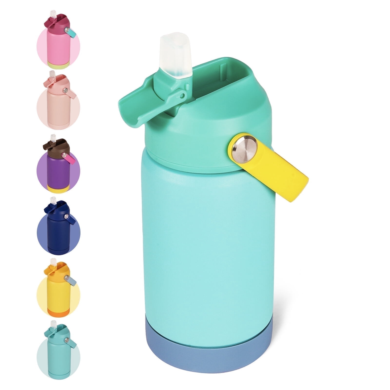 Hawsaiy 12oz Kids Insulated Water Bottle with Straw Lid, Leak-Proof Stainless Steel BPA-Free Thermos for School Boys and Girls