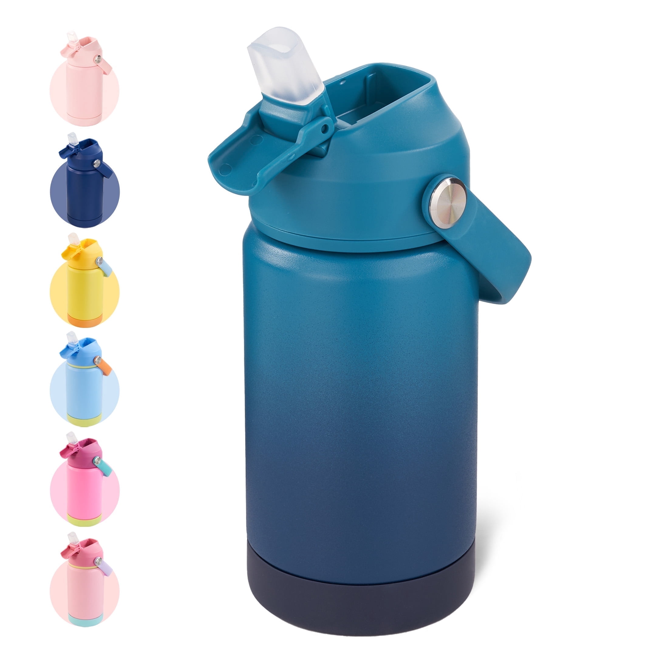 Hawsaiy 12oz Kids Insulated Water Bottle with Straw Lid, Leak-Proof Stainless Steel BPA-Free Thermos for School Boys and Girls