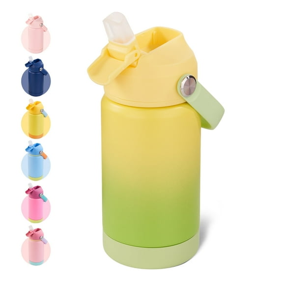 Hawsaiy 12oz Kids Insulated Water Bottle with Straw Lid, Leak-Proof Stainless Steel BPA-Free Thermos for School Boys and Girls