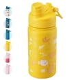 thumbnail image 1 of Hawsaiy 12oz Insulated Kids Water Bottle with Double Drinking Lids, Stainless Steel Water Bottle for School & Outdoor, Yellow Starfish, 1 of 9