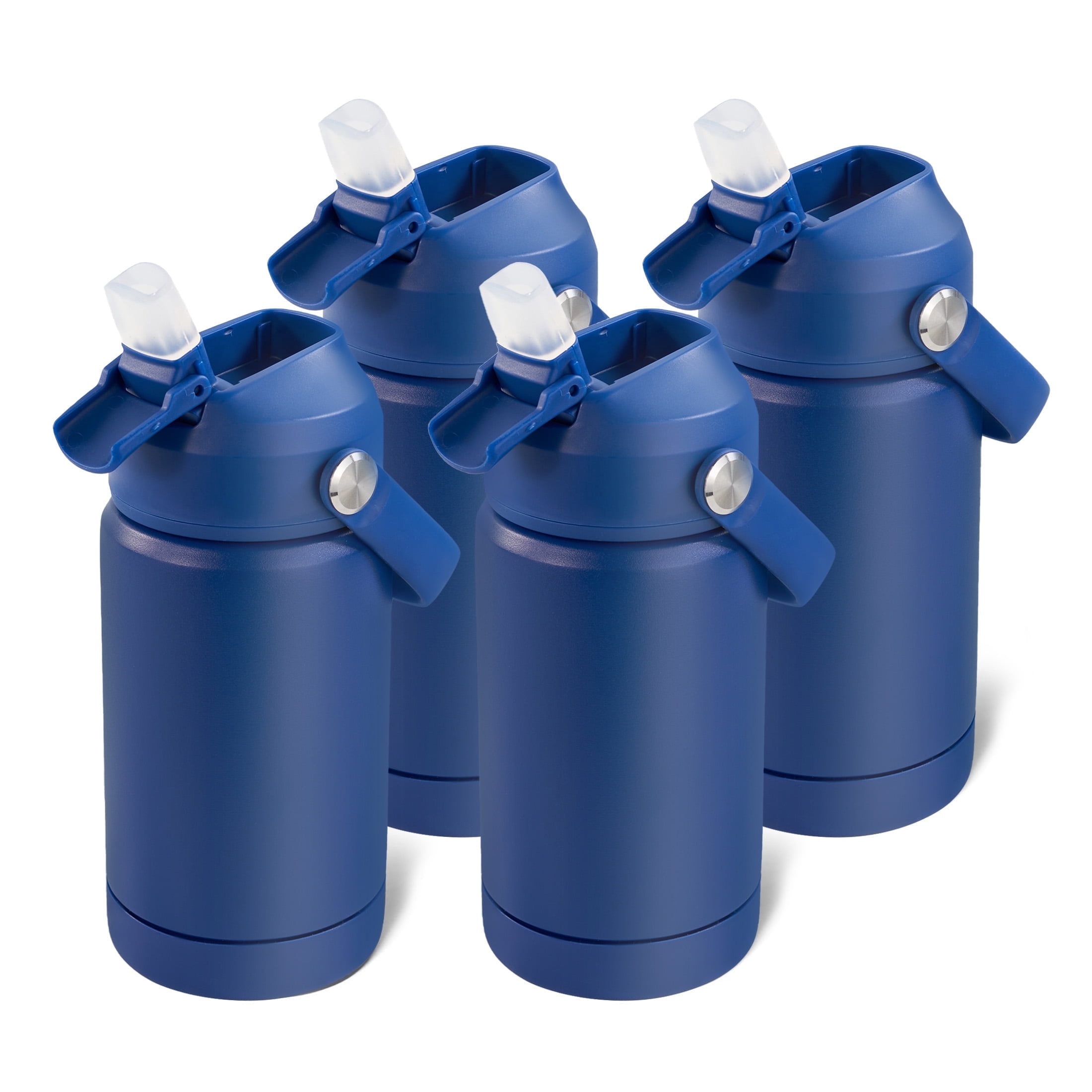 Hawsaiy 12oz Kids Stainless Steel Insulated Water Bottles, 4-Pack, BPA-Free, with Straw and Handle