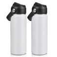 thumbnail image 1 of Hawsaiy 18oz Insulated Stainless Steel Water Bottle with Straw, Leak-Proof, BPA-Free, Keeps Cold 24h/Hot 12h, White(2 Pcs）, 1 of 9