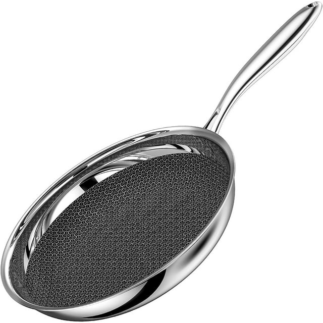 Hawsaiy 20cm Stainless Steel Frying Pan, Small Frying Pan for Induction
