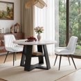 thumbnail image 1 of Hawsaiy 3 Piece 43.3" Round Dining Table Set for 2,Kitchen Table with Storage Shelf & 2 Upholstered Dining Chairs, Modern Wood Dining Room Furniture Set for Apartment, 1 of 8