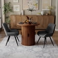 thumbnail image 1 of Hawsaiy 3-Piece Dining Table Set for 2, 31.5" Round Dining Table Set with 2 Upholstered Dining Chairs, Modern Farmhouse Table Set for Dining Room (Walnut+Black), 1 of 10