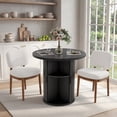 thumbnail image 1 of Hawsaiy 3-Piece Dining Table Set for 2, 31.5" Round Kitchen Table with Boucle Upholstered Dining Chairs, Small Space Dining Set with Sliding Storage Base, Modern Farmhouse Dining Set, 1 of 13