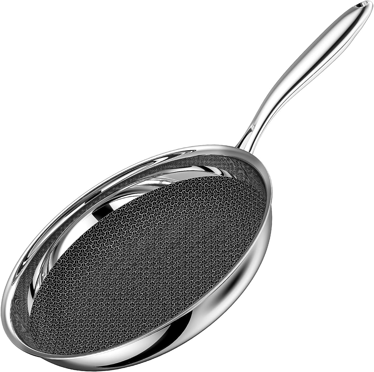 Hawsaiy 30cm Stainless Steel Frying Pan, Frying Pan for Induction Hob