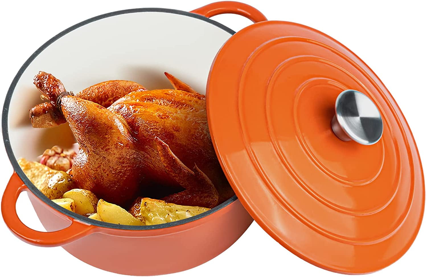 Hawsaiy 4.5 QT Enameled Dutch Oven Pot with Lid, Cast Iron Dutch Oven