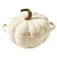 thumbnail image 1 of Hawsaiy 4.5 QT Pumpkin Shaped Cast Iron Dutch Oven, 360° Uniform Heating, Enameled Cast Iron Pot with Lid, Suitable for Most Stoves, Festive Cookware, Cream, 1 of 8