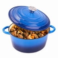 thumbnail image 1 of Hawsaiy 4.5 QT Enameled Cast Iron Dutch Oven with Lid, Nonstick Cookware for Baking, Roasting, Braising & Cooking, Dual Handles, Dark Blue, 1 of 10