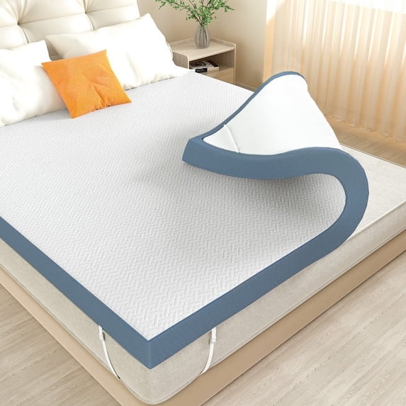 Hawsaiy 4 Inch Queen Size Memory Foam Mattress Topper, Firm & Supportive Bed Topper with Removable Soft Cover, High-Density Foam for Back Pain Relief, CertiPUR-US Certified