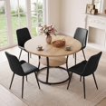 thumbnail image 1 of Hawsaiy 47.2" Round Dining Table Set for 4, Modern Kitchen Table with 4 Upholstered PU Leather Dining Chairs, Dining Room Table with Storage Shelf, Small Space Furniture, 1 of 9