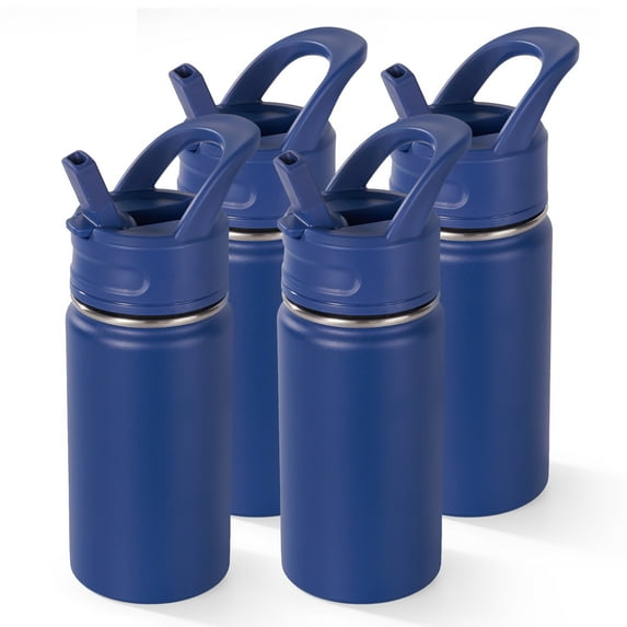 Hawsaiy 4pcs 12oz Kids Water Bottle with Straw, Insulated Stainless Steel, Leak-Proof, BPA-Free, for Boys & Girls, Perfect for School and Toddlers