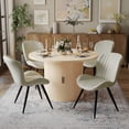thumbnail image 1 of Hawsaiy 5-Piece Dining Table Set for 4, 47" Round Dining Table Set with 4 Upholstered Dining Chairs, Modern Farmhouse Table Set for Dining Room (Natural+Beige), 1 of 9