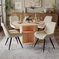 thumbnail image 1 of Hawsaiy 5-Piece Dining Table Set for 4, 47" Round Dining Table Set with 4 Upholstered Dining Chairs, Modern Farmhouse Table Set for Dining Room (Natural+Beige), 1 of 10