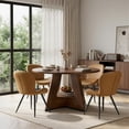 thumbnail image 1 of Hawsaiy 5 Piece Round Dining Table Set for 4, 47.3" Kitchen Dining Table with Storage Shelf & 4 Upholstered Dining Chairs, Modern Dining Room Furniture Set with Metal Legs, 1 of 11