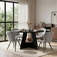 thumbnail image 1 of Hawsaiy 5 Piece Round Dining Table Set for 4, 47.3" Kitchen Dining Table with Storage Shelf & 4 Upholstered Dining Chairs, Modern Dining Room Furniture Set with Metal Legs, 1 of 11