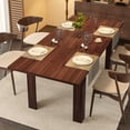 thumbnail image 1 of Hawsaiy 59–77" Extendable Farmhouse Dining Table for 6–8, Rectangular Space-Saving Kitchen Table with Hidden Leaf for Dining & Work, Walnut, 1 of 9