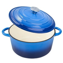 Hawsaiy 6 QT Enameled Cast Iron Dutch Oven with Lid, Nonstick Cookware for Baking, Roasting, Braising & Cooking, Dual Handles, Dark Blue