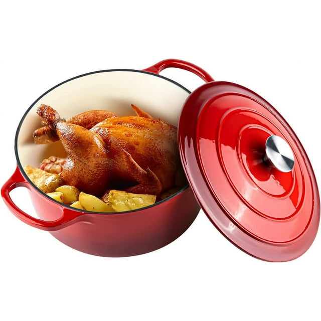 Hawsaiy 6 QT Enameled Dutch Oven Pot with Lid, Cast Iron Dutch Oven